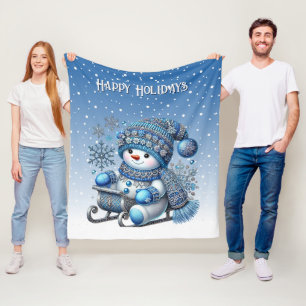 Rutschender Schneemann Weihnachts-Fleece-Decke Fleecedecke