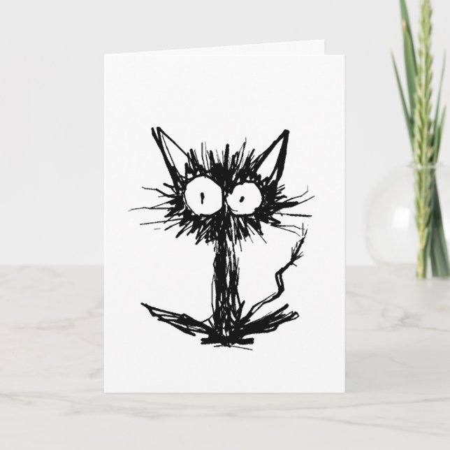 Rütteln Sie schwarze Katze auf Karte (Vorderseite)