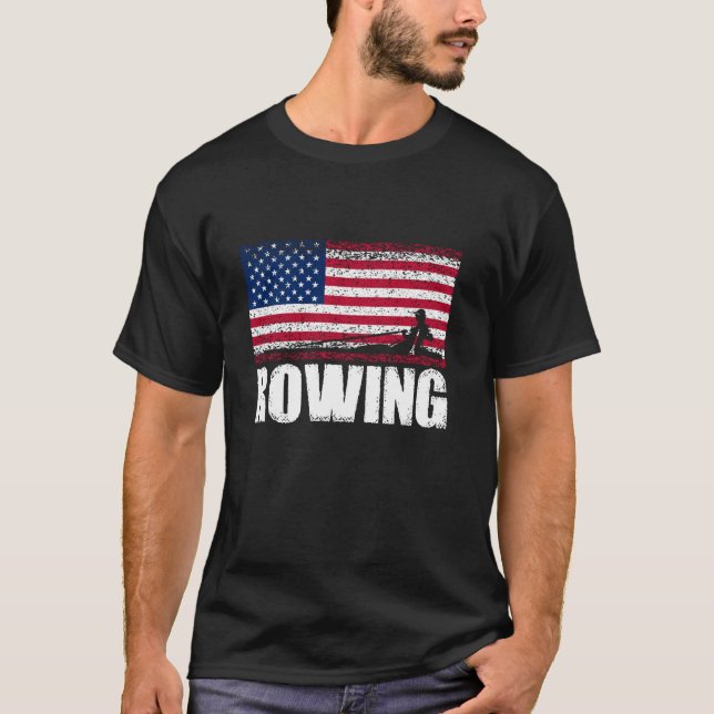 Ruwing Sports Retro American Flag USA Boot T-Shirt (Vorderseite)