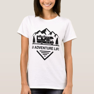 RV-Abenteuer-Leben-Mountain-Camper-Design T-Shirt