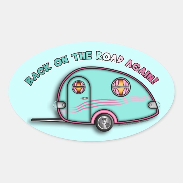 RV-Anhänger-Aufkleber Ovaler Aufkleber (Vorderseite)