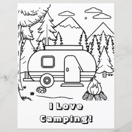 RV Camper und Campfire | Farbseite