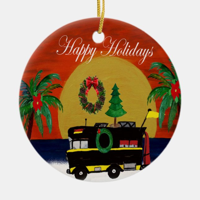 RV Camper Weihnachtsschmuck aus meiner Kunst (Vorne)