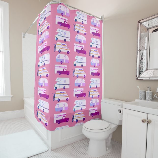 RV Campervan vanlife Motorhome Anhänger CUSTOMIZE Duschvorhang (Beispiel)