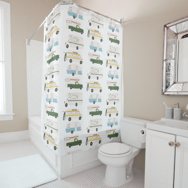 RV Campervan vanlife Motorhome Anhänger CUSTOMIZE Duschvorhang (Beispiel)