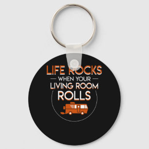 RV Camping Life Rocks Living Room Rolls Schlüsselanhänger