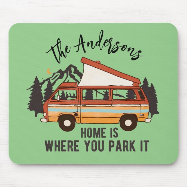 RV Camping Tent Trailer Zuhause ist der Ort, an de Mousepad (Vorne)