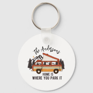 RV Camping Tent Trailer Zuhause ist der Ort, an de Schlüsselanhänger