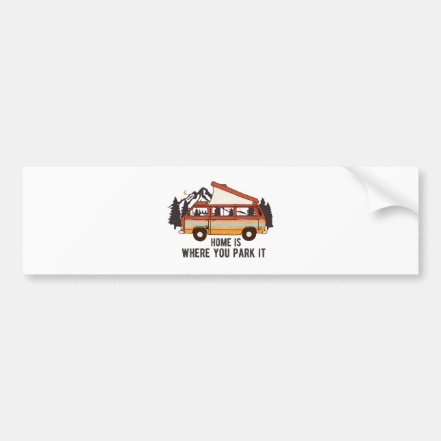 RV Camping Trailer "Zuhause is where you park It" Autoaufkleber (Vorne)
