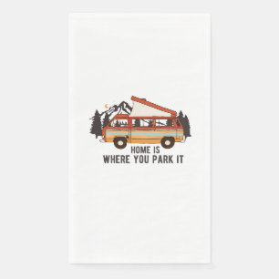 RV Camping Trailer "Zuhause is where you park It" Serviette