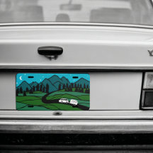 RV Camping Vintag Trailer Mountain Moon Stars