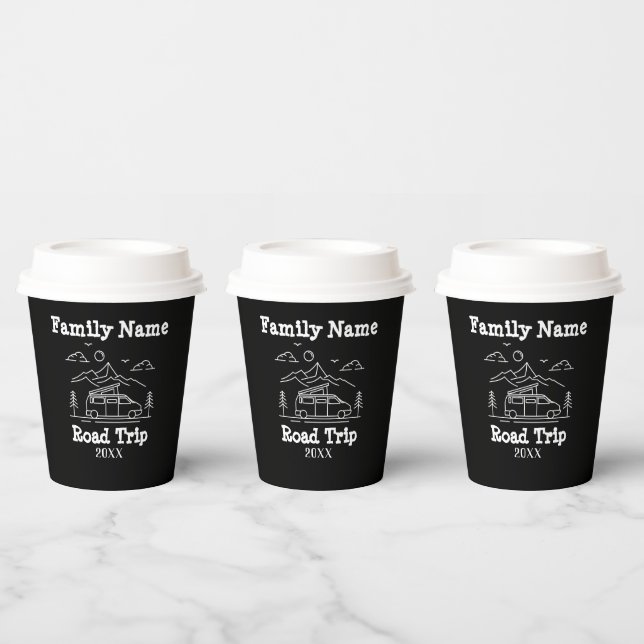 RV Custom Family Road Trip Pappbecher (Multi)