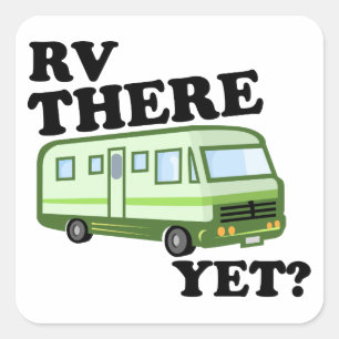 RV DA NOCH? (Grün) Quadratischer Aufkleber