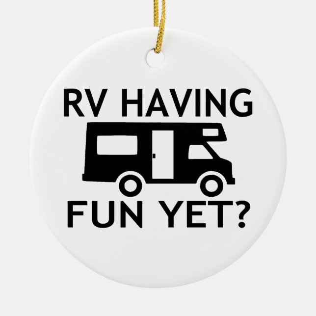 RV, der Spaß dennoch lustigen Wordplay hat Keramik Ornament (Vorne)