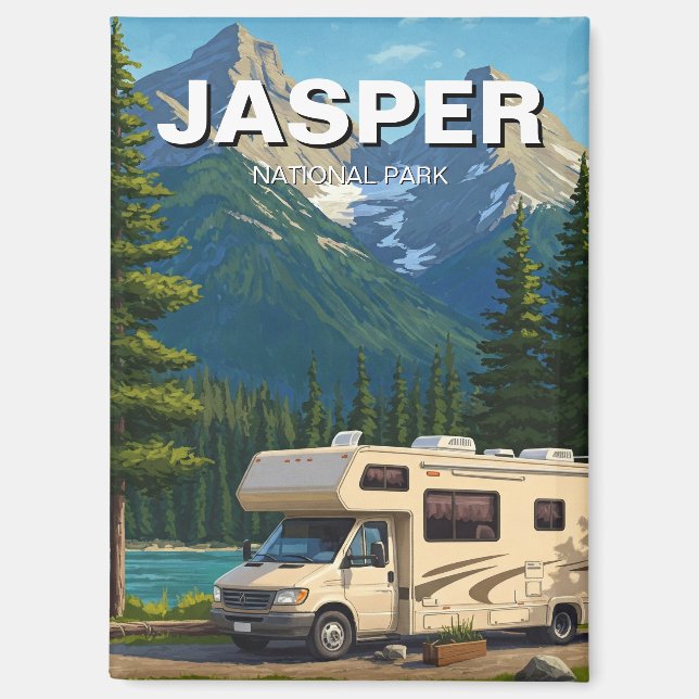 RV im Jasper-Nationalpark Kanada Magnet (Vorderseite)