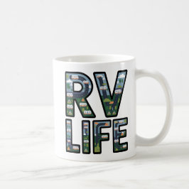 RV Life Adventure Camper Road Trip Typografie Kaffeetasse