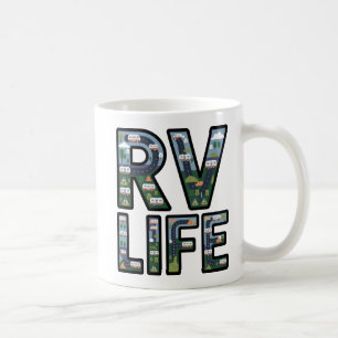 RV Life Adventure Camper Road Trip Typografie Kaffeetasse
