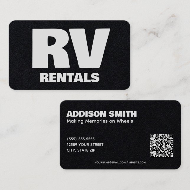RV Rentals Custom QR Premium Visitenkarte (Vorne/Hinten)