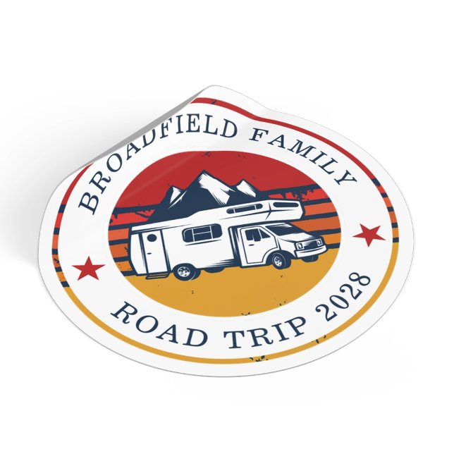RV Road Trip Matching Familienurlaub Camping Runder Aufkleber (RV Road Trip Matching Family Camping Vacation Classic Round Sticker)
