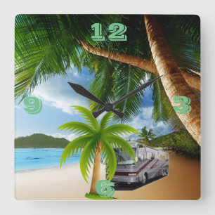 RV TIME Tic Toc Wall Clocks Quadratische Wanduhr
