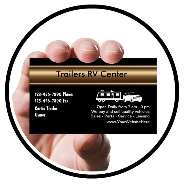 RV Trailer Business Cards Visitenkarte (Von Creator hochgeladen)