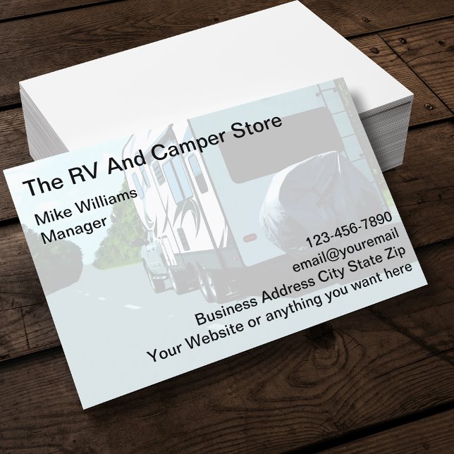 RV und Camper Store Business Card Visitenkarte (Von Creator hochgeladen)