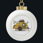 RV Vintage Teardrop Camper Travel Trailer Keramik Kugel-Ornament<br><div class="desc">Memories of Camping And so do those memories of your teardrop camper. These whimsical teardrop camper neckties are as cute as they can be:) This teardrop vintage camping trailer was designed by artist Richard Neuman. His uniquely styled vintage trailers artwork is colleced worldwide. You will find these mens ties are...</div>