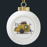 RV Vintage Teardrop Camper Travel Trailer Keramik Kugel-Ornament<br><div class="desc">Memories of Camping And so do those memories of your teardrop camper. These whimsical teardrop camper neckties are as cute as they can be:) This teardrop vintage camping trailer was designed by artist Richard Neuman. His uniquely styled vintage trailers artwork is colleced worldwide. You will find these mens ties are...</div>