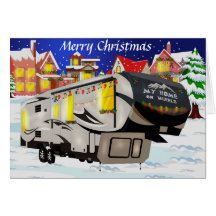 Rv-Weihnachts-und -feiertags-Karte mit 5. Rad