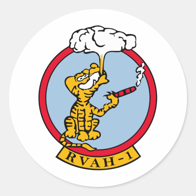 RVAH-1 Coole Tiger Runder Aufkleber (Vorderseite)