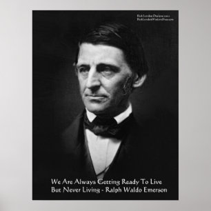 RW Emerson "ready to live" Weisheitszettel Geschen Poster