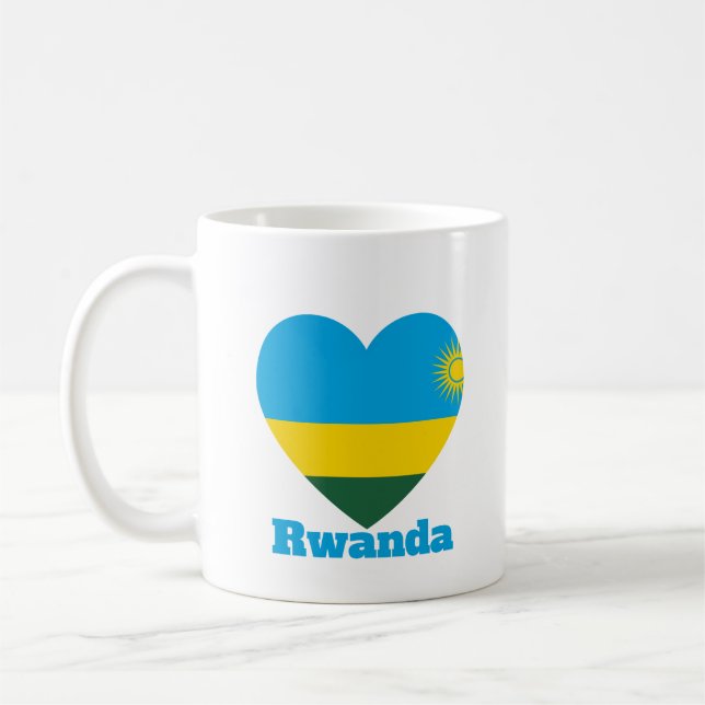 Rwanda Heart Flag Kaffeetasse (Links)
