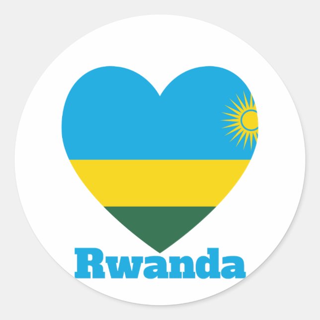 Rwanda Heart Flag Runder Aufkleber (Vorderseite)
