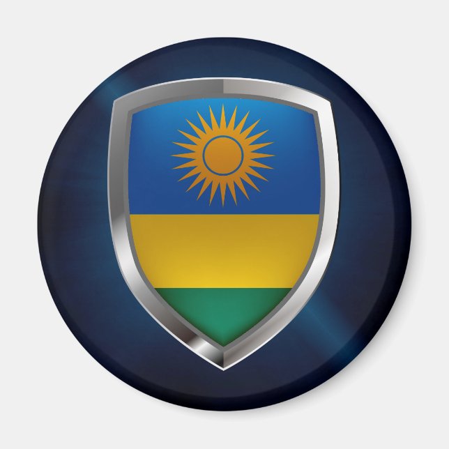 Rwanda Metallic Emblem Magnet (Vorne)