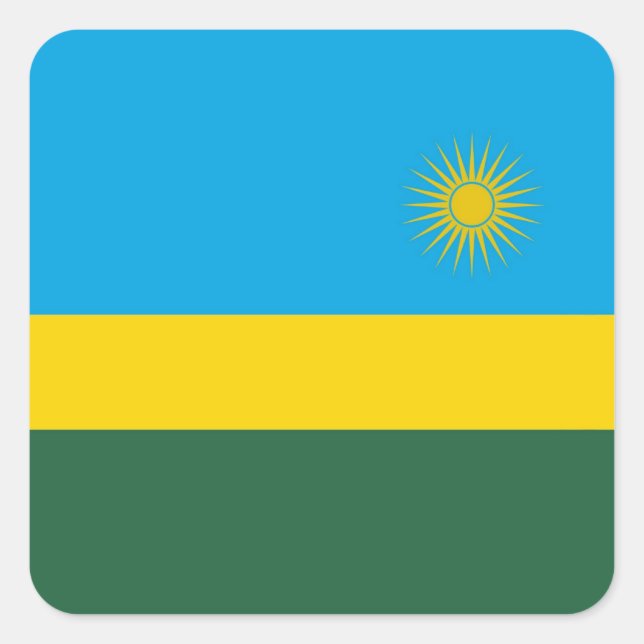 RWANDA QUADRATISCHER AUFKLEBER (Vorderseite)