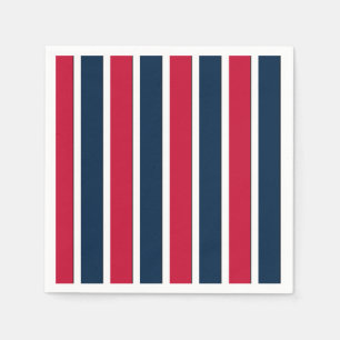 RWB Baseball-Kabelstreifen 1-PAPIERE-PARTY-NAPKINS Serviette