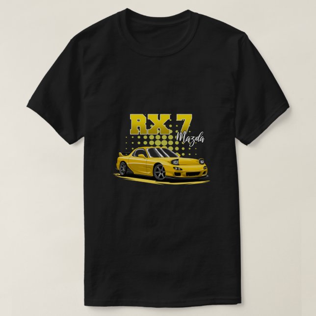 Rx7 Gelber wesentlicher T - Shirt (Design vorne)