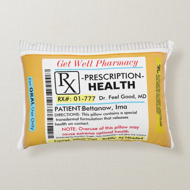 RX für Gesundheit Brunnenkissen Zierkissen (Vorderseite)