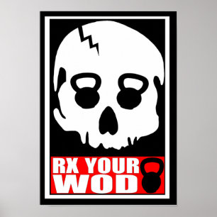 RX Ihr WOD - Kettlebell Schädel-Plakat Poster