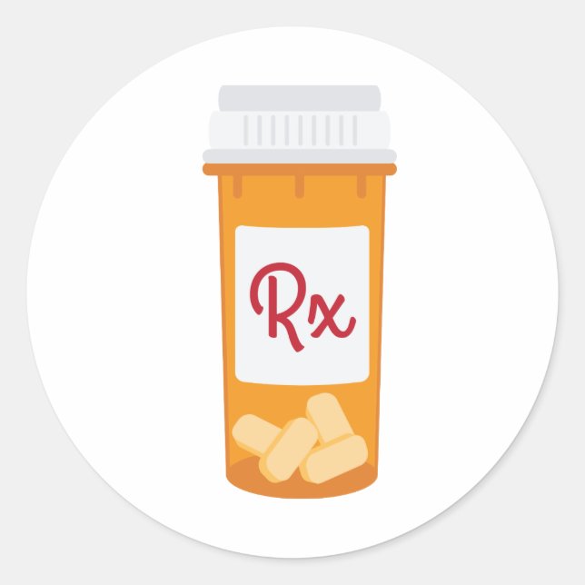 RX Pillen Runder Aufkleber (Vorderseite)