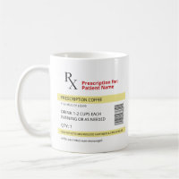 RX Prescription Café Mug Docteur Mug ou Nurse Mug