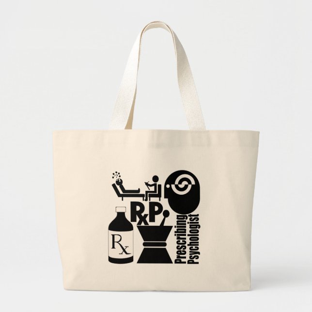 RxP LOGO Verschreibung Psychologe. Jumbo Stoffbeutel (Vorne)