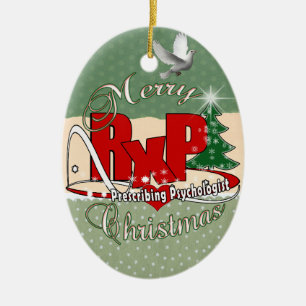 RxP Weihnachts-Psychologe. Keramikornament