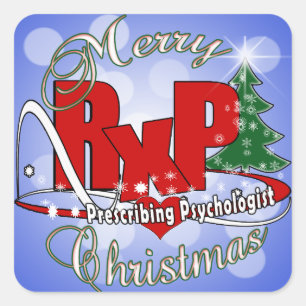 RxP Weihnachts-Psychologe. Quadratischer Aufkleber