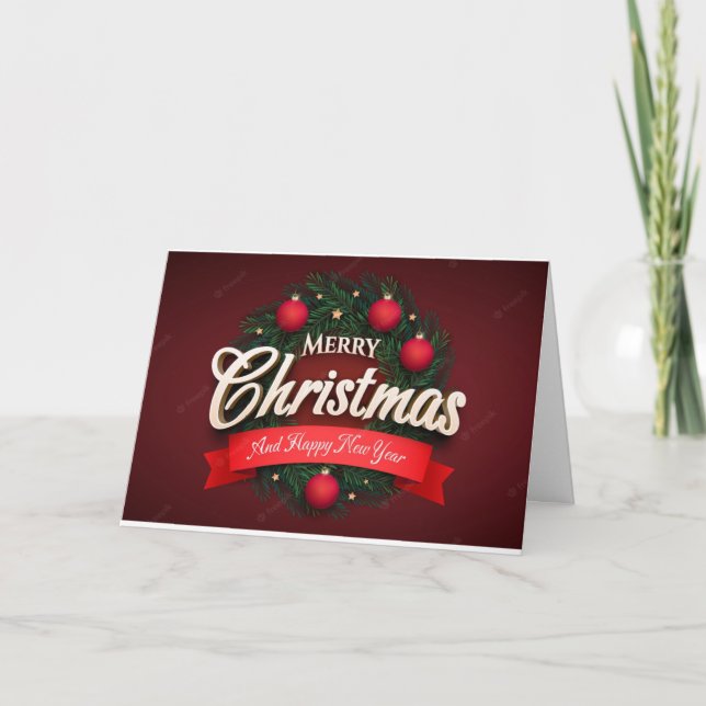 "RY CHRISTMAS/HAPPY NEW YEAR" KARTE (Vorderseite)