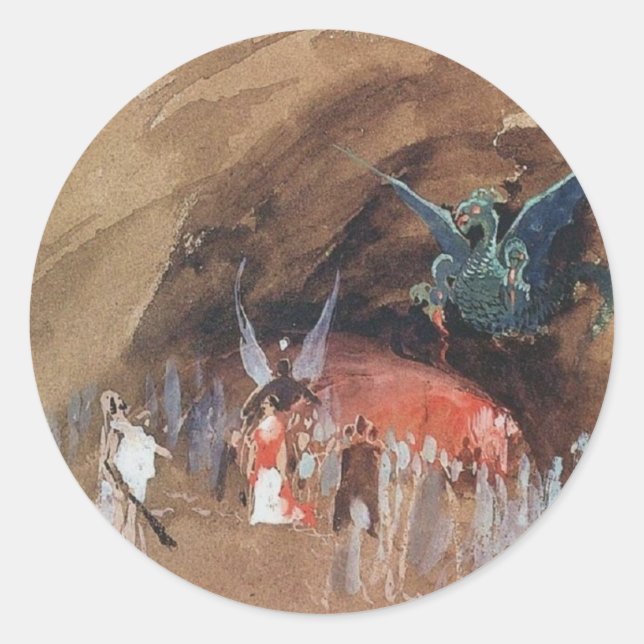 Ryabushkin Dragons Cave Runder Aufkleber (Vorderseite)