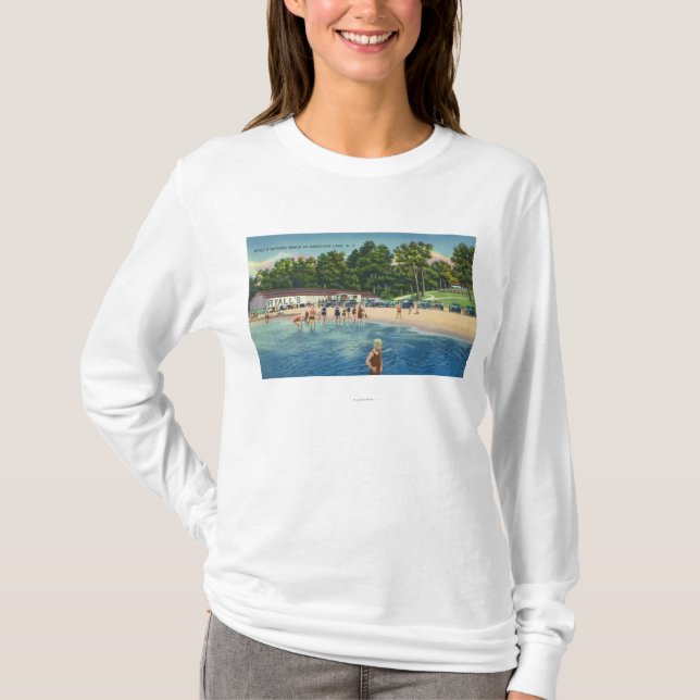 Ryalls Baden-Strand an der Saratoga See-Ansicht T-Shirt (Vorderseite)