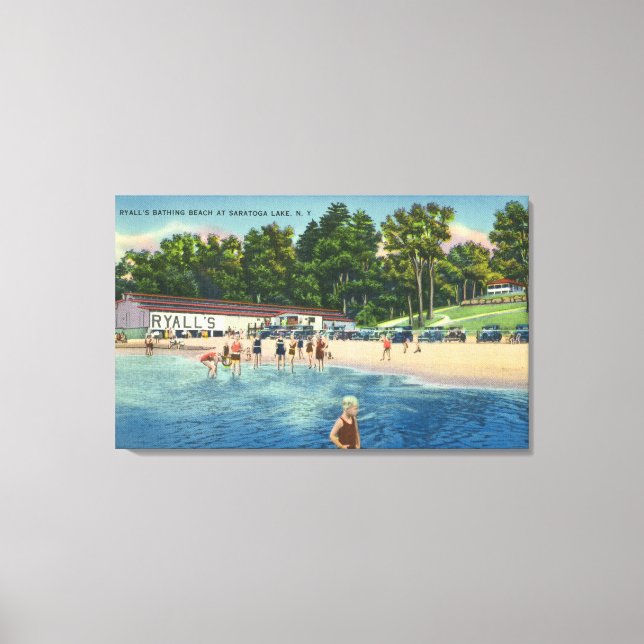 Ryalls Bathing Beach bei Saratoga Lake View Leinwanddruck (Vorderseite)