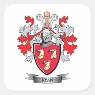 Ryan Coat of Arms Quadratischer Aufkleber