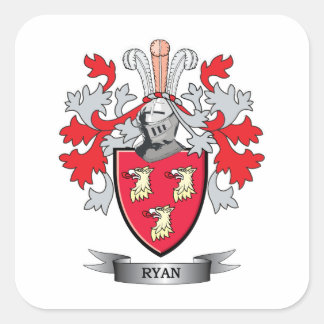 Ryan Coat of Arms Quadratischer Aufkleber